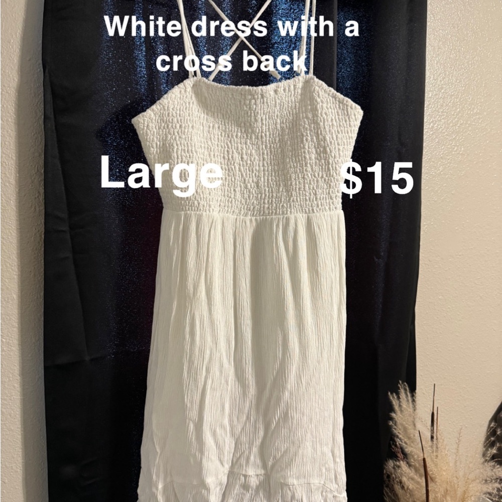 White Cross Back Dress